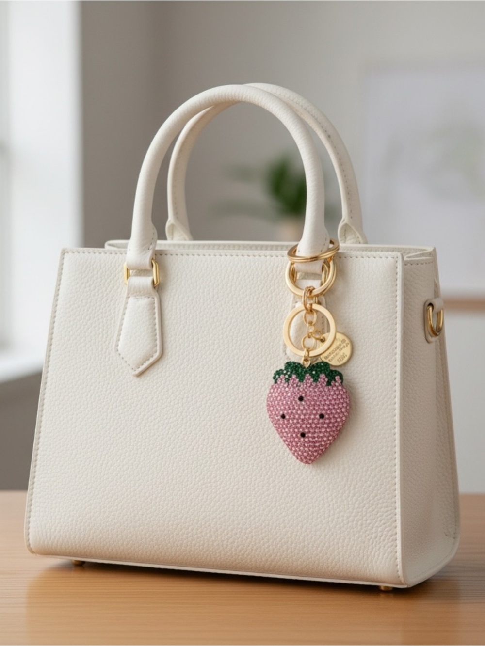 Choice-Bling Rhinestone Strawberry Purse Charm Keychain Kawaii Bag Accessory - Picture 5 of 6